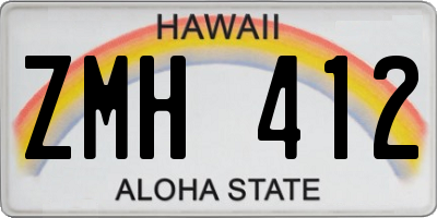 HI license plate ZMH412