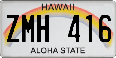 HI license plate ZMH416