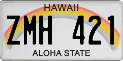 HI license plate ZMH421