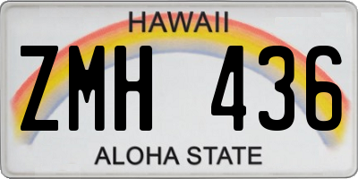 HI license plate ZMH436