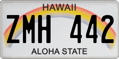 HI license plate ZMH442
