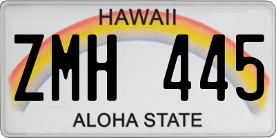 HI license plate ZMH445