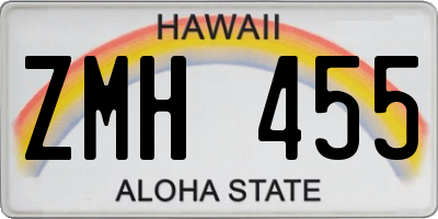 HI license plate ZMH455