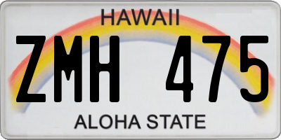 HI license plate ZMH475