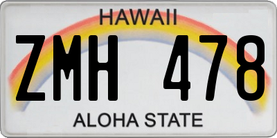 HI license plate ZMH478