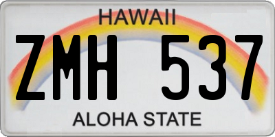 HI license plate ZMH537