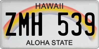 HI license plate ZMH539