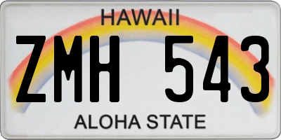 HI license plate ZMH543
