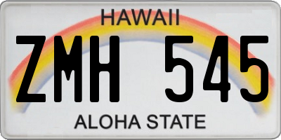 HI license plate ZMH545