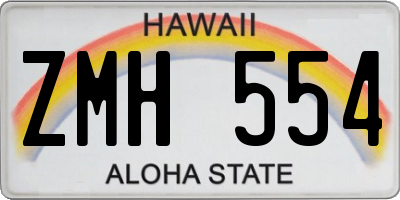 HI license plate ZMH554