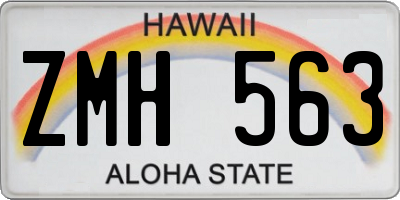 HI license plate ZMH563