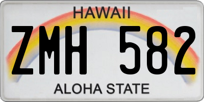HI license plate ZMH582