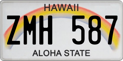 HI license plate ZMH587