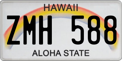 HI license plate ZMH588