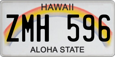 HI license plate ZMH596