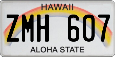 HI license plate ZMH607