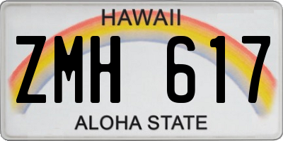 HI license plate ZMH617