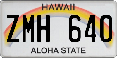 HI license plate ZMH640