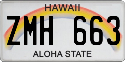 HI license plate ZMH663