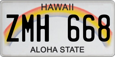 HI license plate ZMH668