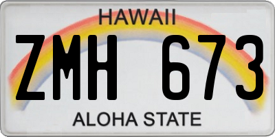 HI license plate ZMH673