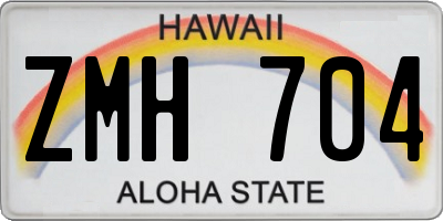 HI license plate ZMH704
