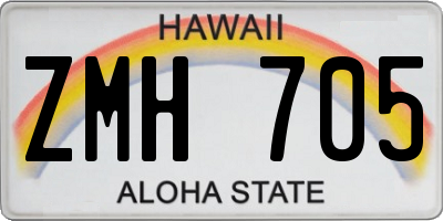 HI license plate ZMH705