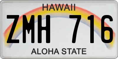 HI license plate ZMH716