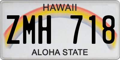 HI license plate ZMH718