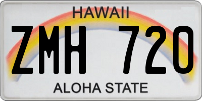 HI license plate ZMH720