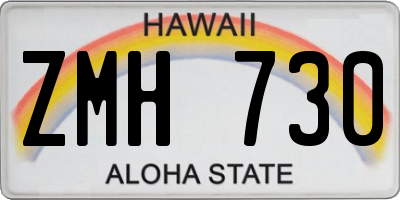 HI license plate ZMH730