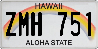 HI license plate ZMH751