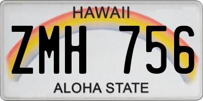 HI license plate ZMH756