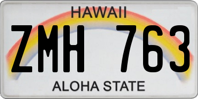 HI license plate ZMH763