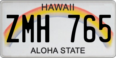 HI license plate ZMH765