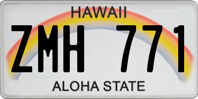 HI license plate ZMH771