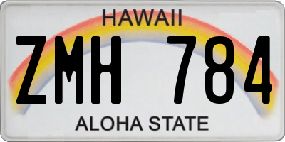 HI license plate ZMH784