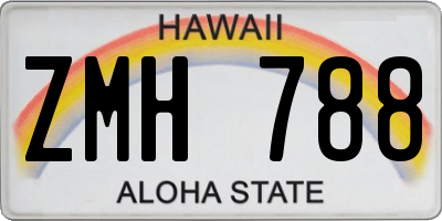 HI license plate ZMH788