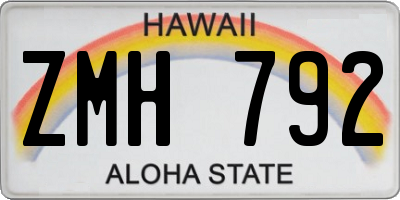 HI license plate ZMH792