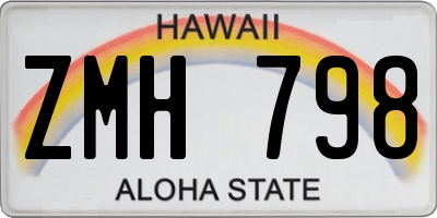 HI license plate ZMH798