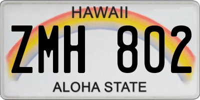 HI license plate ZMH802