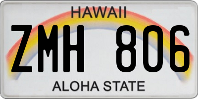 HI license plate ZMH806