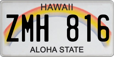HI license plate ZMH816
