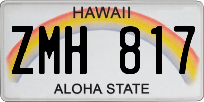 HI license plate ZMH817