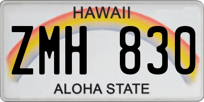 HI license plate ZMH830