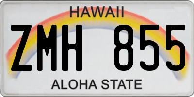 HI license plate ZMH855