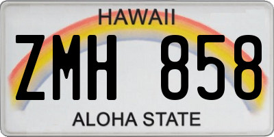 HI license plate ZMH858