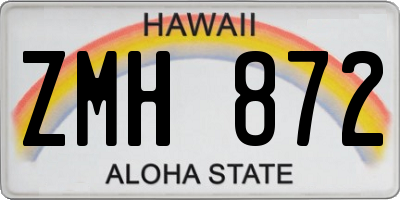 HI license plate ZMH872
