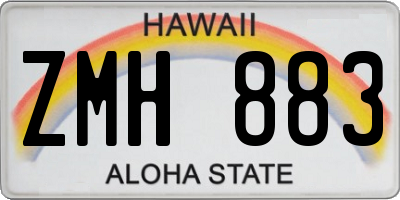 HI license plate ZMH883