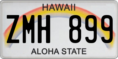HI license plate ZMH899